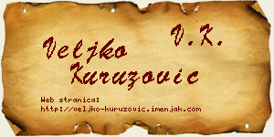 Veljko Kuruzović vizit kartica